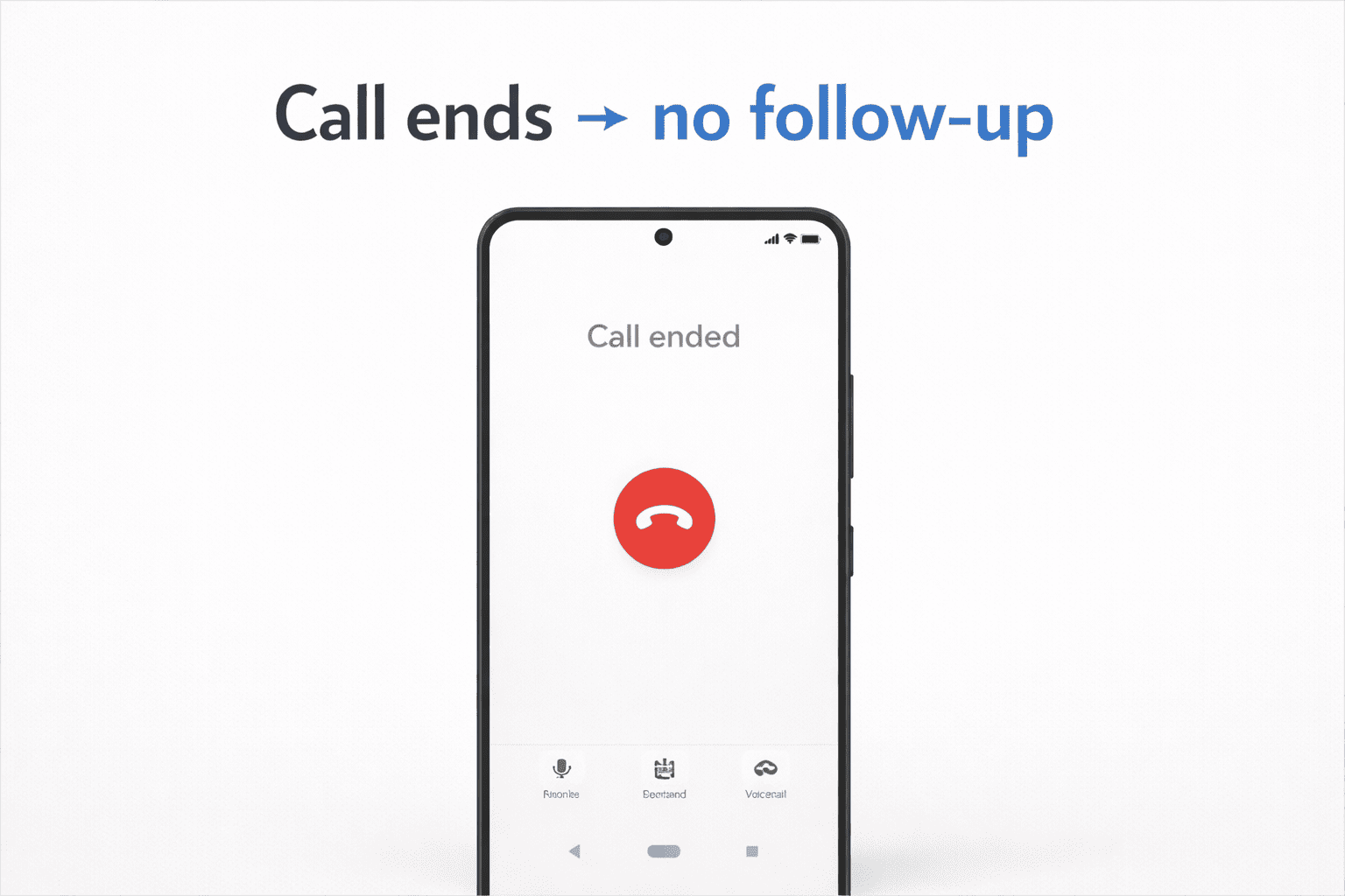Call ends with no follow up